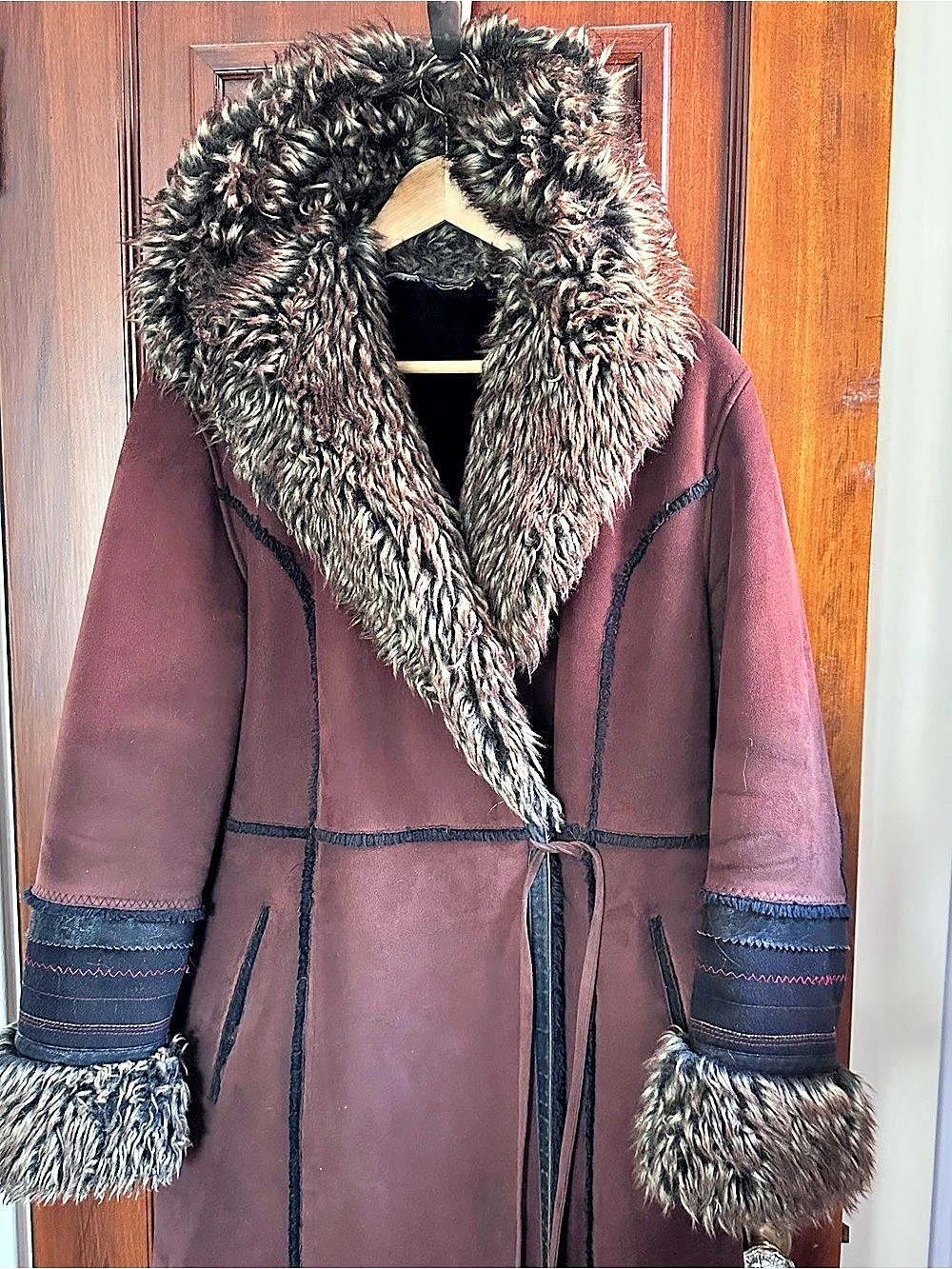 YK2 Vintage Boho Penny Lane Chic Jones New York Faux Fur Trim